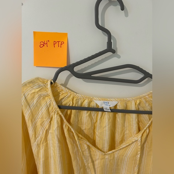 Yellow Striped Peplum Top - Picture 7 of 7